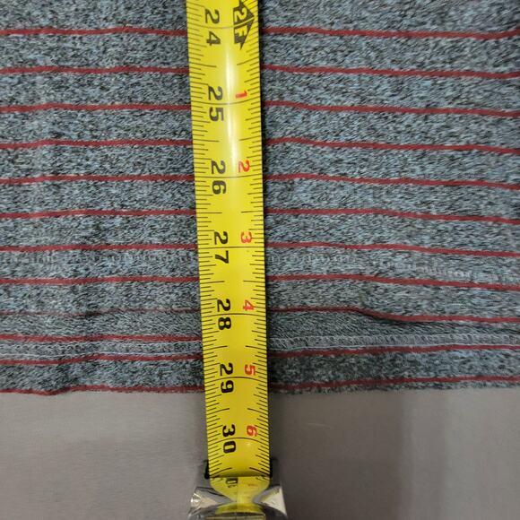 Arizona Jean Co Division #1 Henley Shirt Gray Red Stripe Long Sleeve Large - Picture 6 of 8